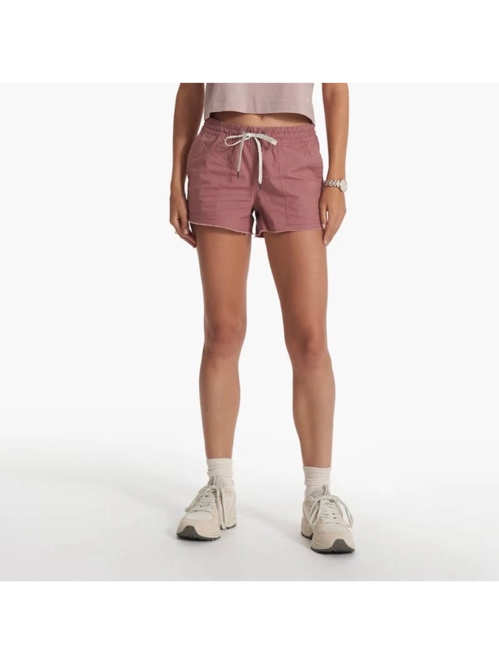 Vuori Women's Lightweight Drawstring Shorts in Dusty Rose